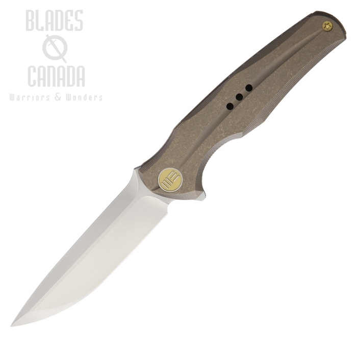 (image for) We Knife 601R Flipper Framelock Knife, S35VN Satin, Titanium Bronze, WE601R