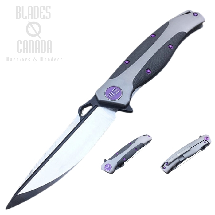 WE Knife 606CFC Flipper Framelock Knife, S35VN, Carbon Fiber/Titanium, 606CFC
