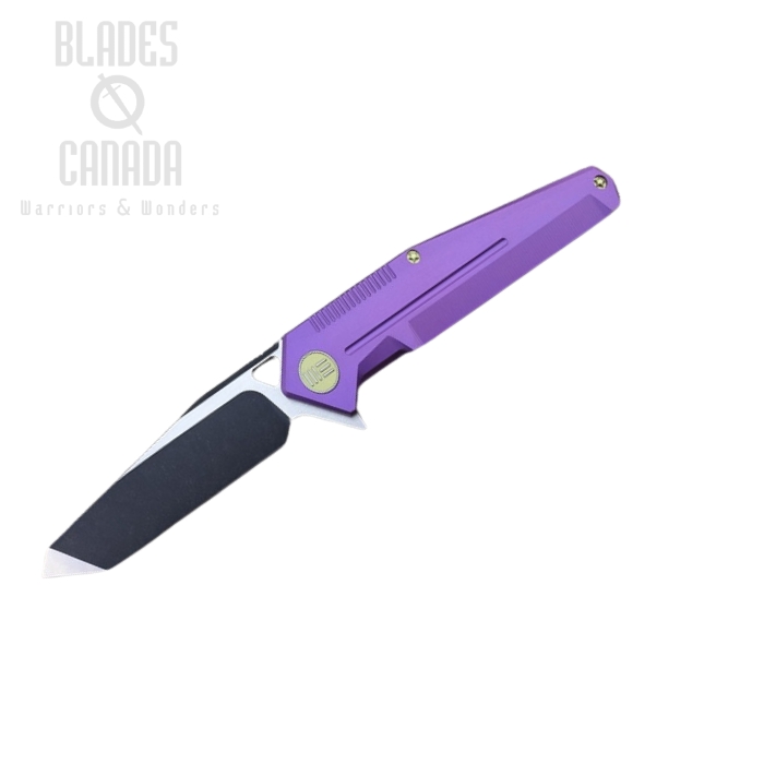 (image for) WE Knife 610A Flipper Framelock Knife, S35VN Black Satin, Titanium Purple, 610A