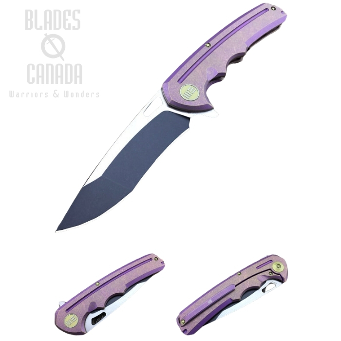 WE Knife 611A Flipper Framelock Knife, S35VN Two-Tone, Titanium Purple, 611A