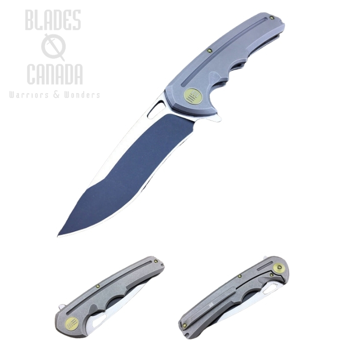 WE Knife 611G Flipper Framelock Knife, S35VN Two-Tone, Titanium Grey, 611G
