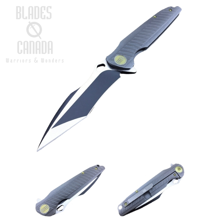 WE Knife 612G Flipper Framelock Knife, S35VN Recurve Tanto, Titanium Grey, 612G (image for) WE Knife 612G Flipper Framelock Knife, S35VN Recurve Tanto, Titanium Grey, 612G