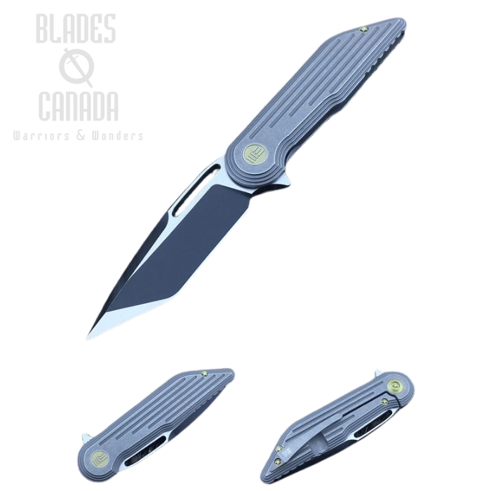 WE Knife 616E Flipper Framelock Knife, M390 Tanto, Titanium Gray, 616E (image for) WE Knife 616E Flipper Framelock Knife, M390 Tanto, Titanium Gray, 616E