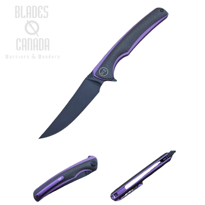 WE Knife 704CFF Flipper Folding Knife, M390, Titanium Purple/Carbon Fiber, WE704CFF