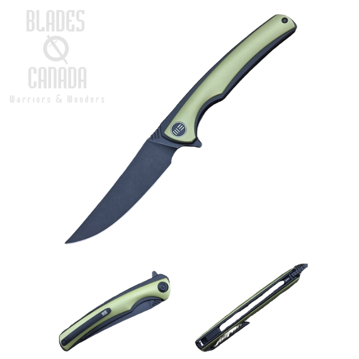 (image for) We Knife 704I Flipper Folding Knife, M390 Black, Titanium Gold, WE704I