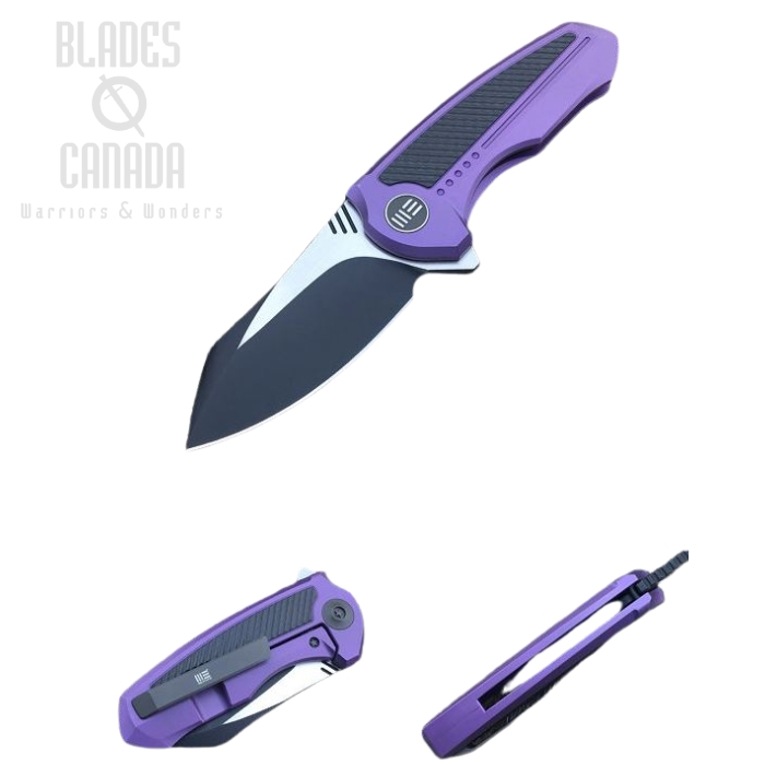 (image for) WE Knife Valiant Flipper Framelock Knife, S35VN Black SW, Titanium Purple, WE717A