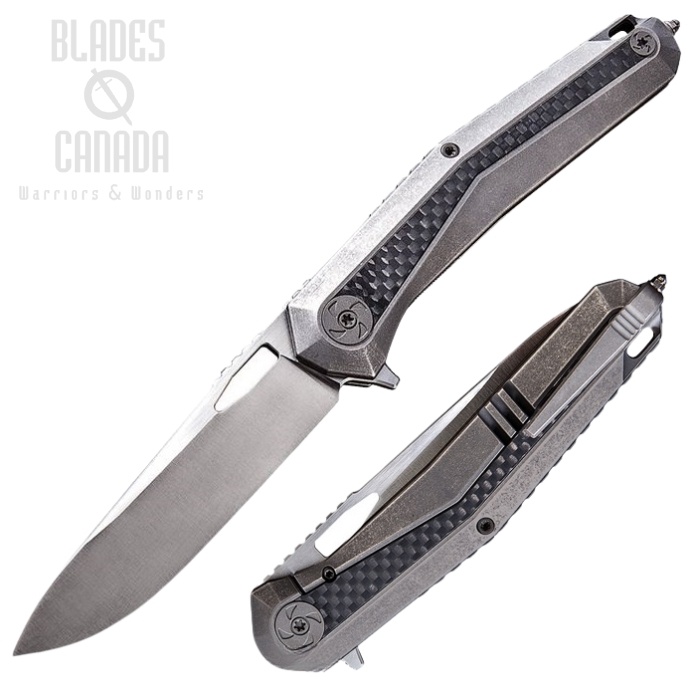 (image for) WE Knife Caliber Flipper Framelock Knife, S35VN, Titanium/Carbon Fiber, 808B