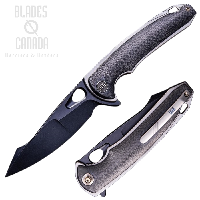 (image for) WE Knife Yucha Flipper Folding Knife, S35VN Black, Carbon Fiber/Titanium, 810F