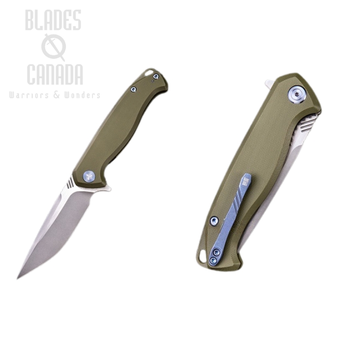 (image for) WE Knife Streak Flipper Folding Knife, M390, G10 OD Green, 818E