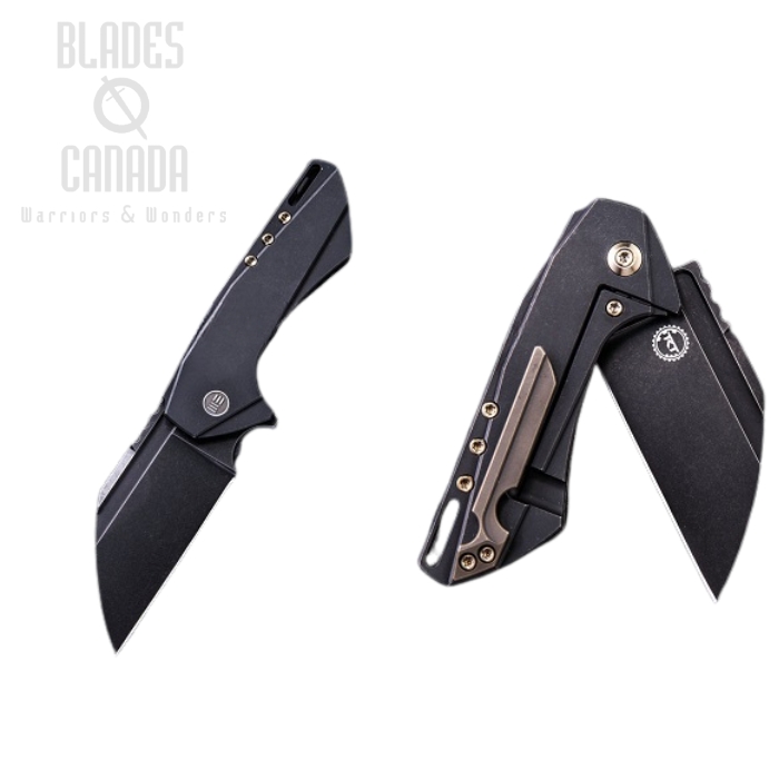 WE Knife Roxi Framelock Folding Knife, M390 Black, Titanium Black, 820B