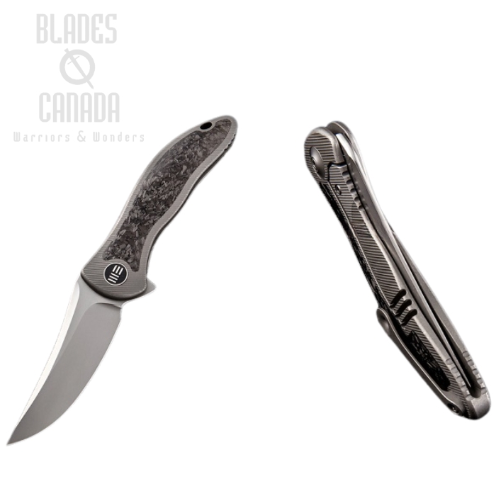 WE Knife Synergy 2 Flipper Framelock Knife, M390, Carbon Fiber/Titanium, 912CF-A