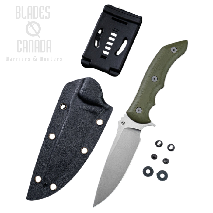 WE Knife Stonefish Fixed Blade Knife, CPM 20CV, G10 OD Green, Kydex Sheath, 919A