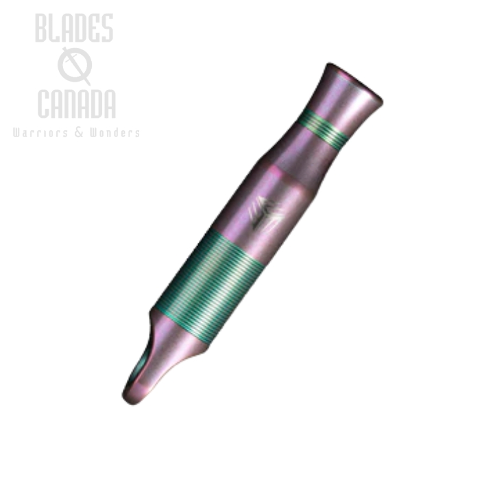 WE Knife A-05P Whistle, Titanium Purple w/Brown Paracord, A-05AP