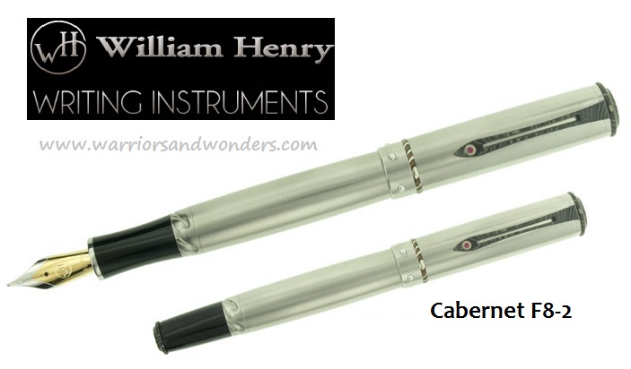 William Henry Cabernet F8-2 Fountain Pen, Titanium, Limited Edition 100 - Click Image to Close