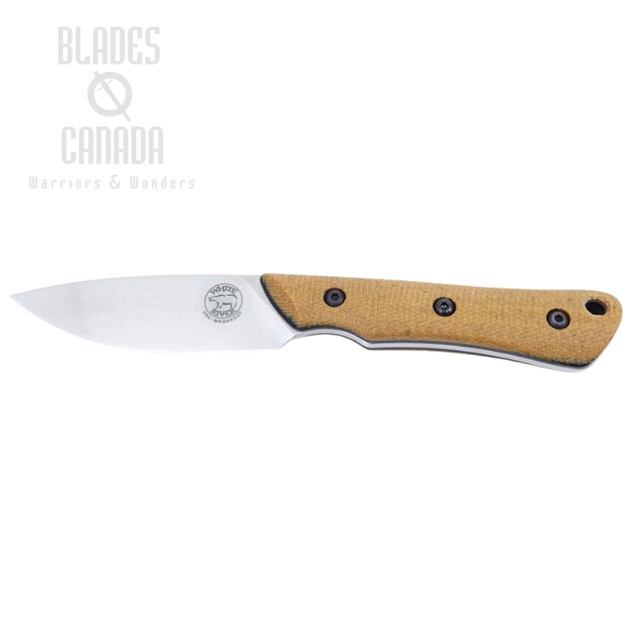 White River Brave Fixed Blade Knife, Magnacut, Micarta Natural w/Black Liners, Kydex Sheath, WRSS-BRV-MNB