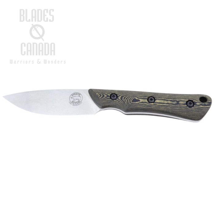 White River Brave Fixed Blade Knife, Magnacut, Richlite Maple/Black, Kydex Sheath, WRSS-BRV-RMB