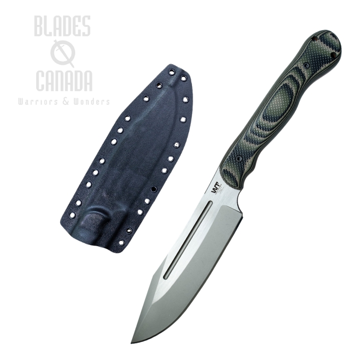 (image for) Work Tuff Gear JX Omega Fixed Blade Knife, K329 Ghost Two-Tone, G10 Jungle Camo, Kydex Sheath