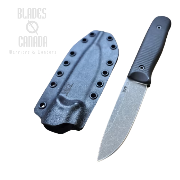 (image for) Work Tuff Gear Forester Gen 3 Fixed Blade Knife, K329 Dark Washed, G10 Black, Kydex Sheath