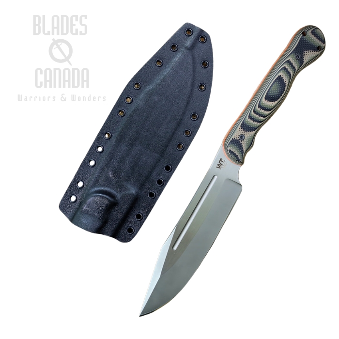 (image for) Work Tuff Gear JX Omega Fixed Blade Knife, K329 Satin Two-Tone, G10 Jungle Camo, Kydex Sheath