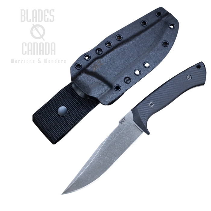 (image for) Work Tuff Gear Steadfast Fixed Blade Knife, K329 Dark Washed, G10 Black, Kydex Sheath