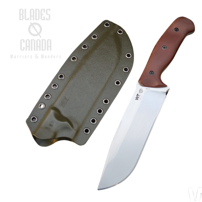 Work Tuff Gear Wolverine Gen 2 Fixed Blade Knife, K329 Two-Tone Ghost, Micarta Brown, ODG Kydex Sheath (image for) Work Tuff Gear Wolverine Gen 2 Fixed Blade Knife, K329 Two-Tone Ghost, Micarta Brown, ODG Kydex Sheath