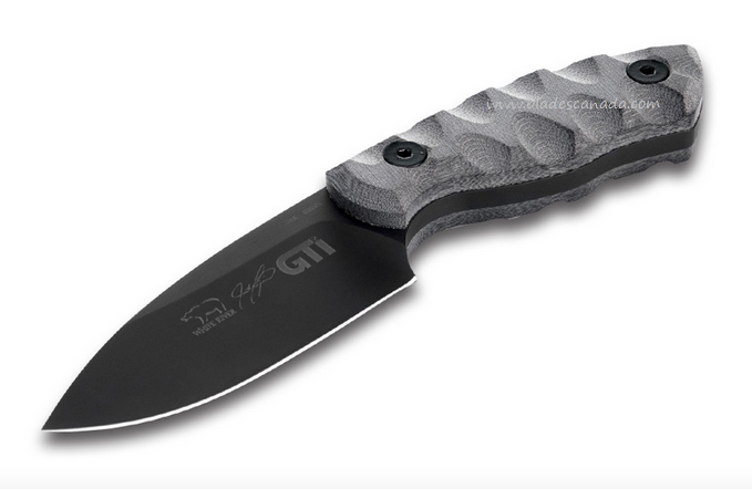 White River GTI 3 Fixed Blade Knife, CPM S35VN Black, Micarta Black/OD, WRGTI3-LBO-CBI