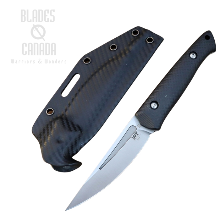 Work Tuff Gear Ninjuko Gen 2 Fixed Blade Knife, AEB-L Satin, G10 Black, Black Carbon Sheath (image for) Work Tuff Gear Ninjuko Gen 2 Fixed Blade Knife, AEB-L Satin, G10 Black, Black Carbon Sheath