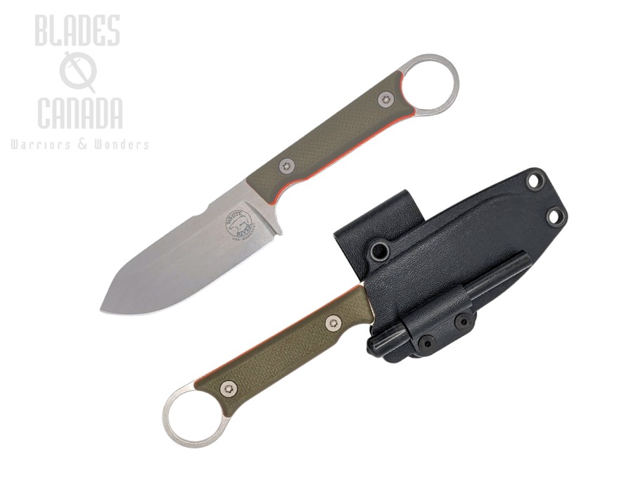 White River Firecraft FC 3.5 Pro Fixed Blade Knife, MagnaCut, G10 Textured Orange/Green, Kydex Sheath