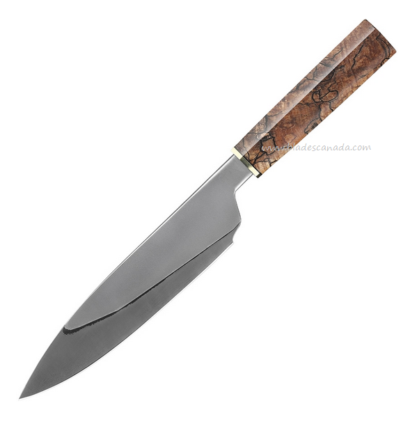 Xin Cutlery Fixed Blade Chef's Knife, 440C San Mai, Spalted Maple, XC139