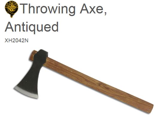 Hanwei Viking Throwing Axe Antiqued, XH2042N - Click Image to Close