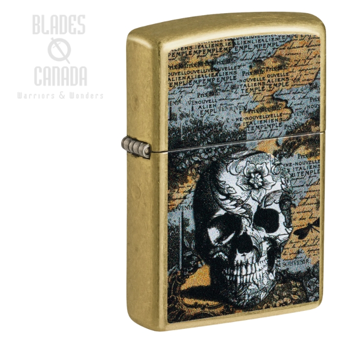 (image for) Zippo Floral Skull Design Lighter, 46577