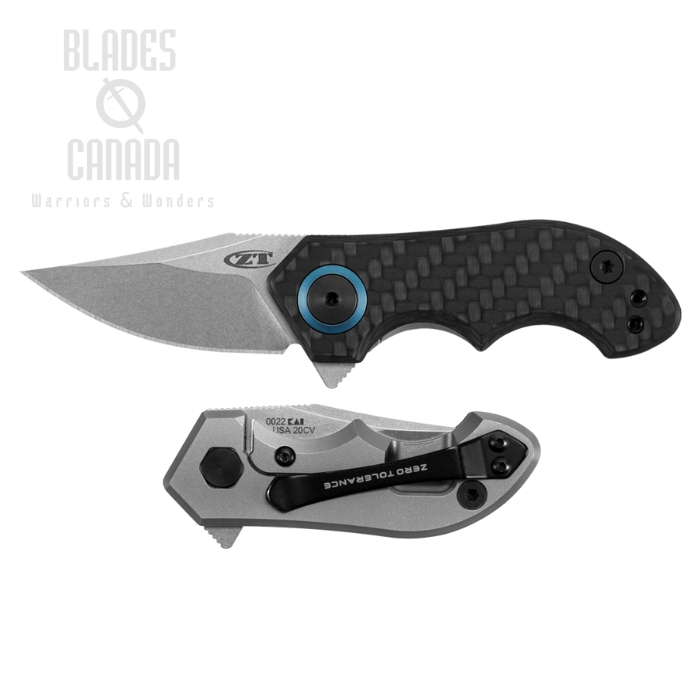 Zero Tolerance Small Galyean Flipper Framelock Knife, CPM S45VN SW, Carbon Fiber/Titanium, ZT0022
