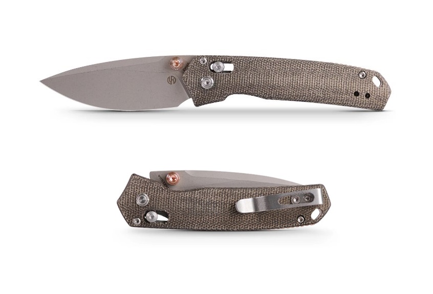 Vosteed Mini Psyop Folding Knife, Elmax, Micarta Green, A2302