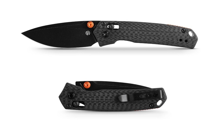 Vosteed Mini Psyop Folding Knife, Elmax Black SW, Carbon Fiber, A2304
