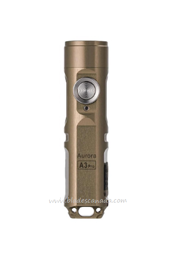 Rovyvon Aurora A3 Pro Gen 4 Keychain Flashlight, 7075 Aluminum Tan, 650 Lumens