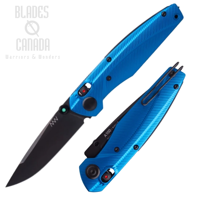(image for) Acta Non Verba A100 AL A-Lock Folding Knife, Elmax Black, Aluminum Blue, ANVA100-037