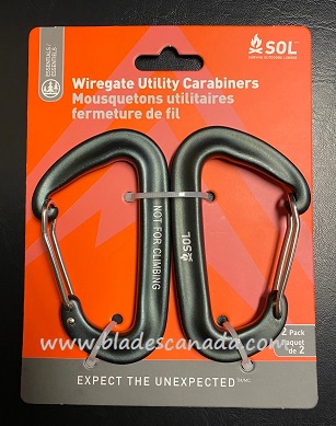 Survive Outdoors Longer SOL Wiregate Utility Carabiners [2 Pack]