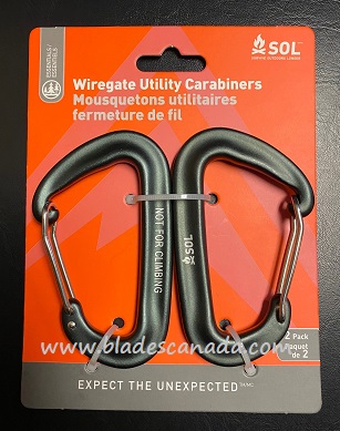 Survive Outdoors Longer SOL Wiregate Utility Carabiners [2 Pack] - Click Image to Close