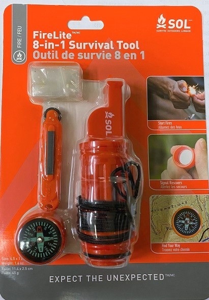 Survive Outdoors Longer SOL Firelite 8-in-1 Survival Tool