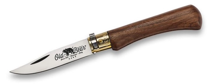 Antonini Old Bear Medium Folding Knife, Stainless, Walnut Wood, ANT930119 - Click Image to Close