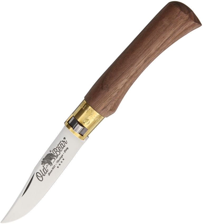 Antonini Old Bear Small Folding Knife, Stainless, Walnut Wood, ANT930717