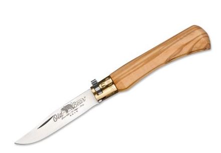 Antonini Old Bear Medium Folding Knife, Stainless, Olive Wood, ANT930719LU