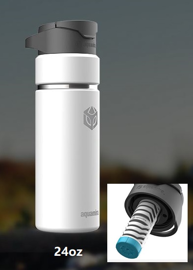 Aquamira Shift Filter 24 oz Water Bottle - White