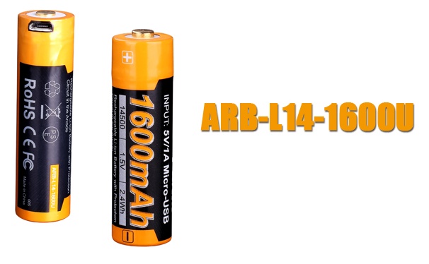 Fenix ARB-L14 USB Rechargeable AA Battery 1600mAh Replacement - Click Image to Close
