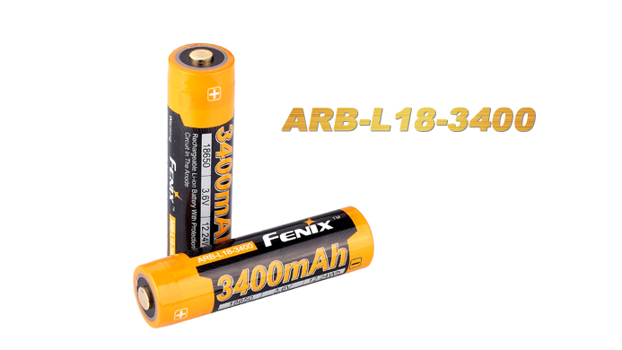 Fenix ARB-L18 Rechargeable 18650 Battery - 3400mAh - Click Image to Close