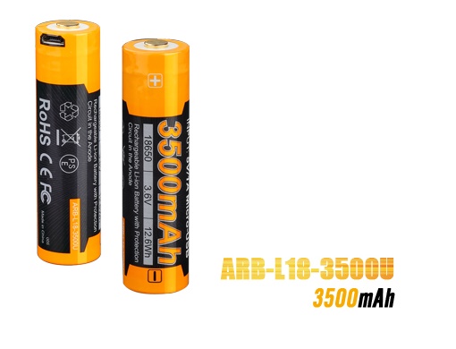 Fenix ARB-L18 USB Rechargeable 18650 Battery - 3500mAh - Click Image to Close