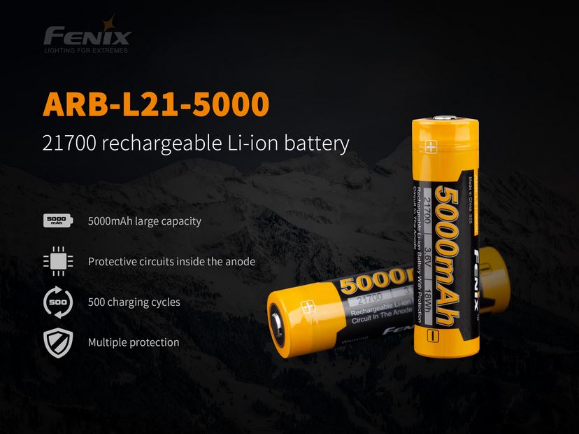 Fenix ARB-L21 Rechargeable 21700 Battery - 5000mAh