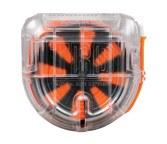 Atwood Rope TRD Tactical Rope Dispenser - Clear, Orange Paracord