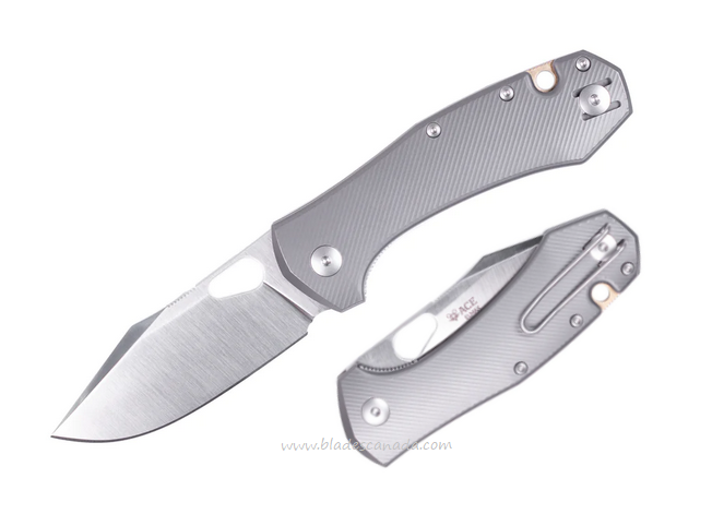 GiantMouse Ace Atelier Folding Knife, M390 Satin, Titanium