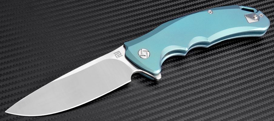 Artisan Cutlery Tradition Flipper Framelock Knife, S35VN, Titanium, 1702GGN - Click Image to Close